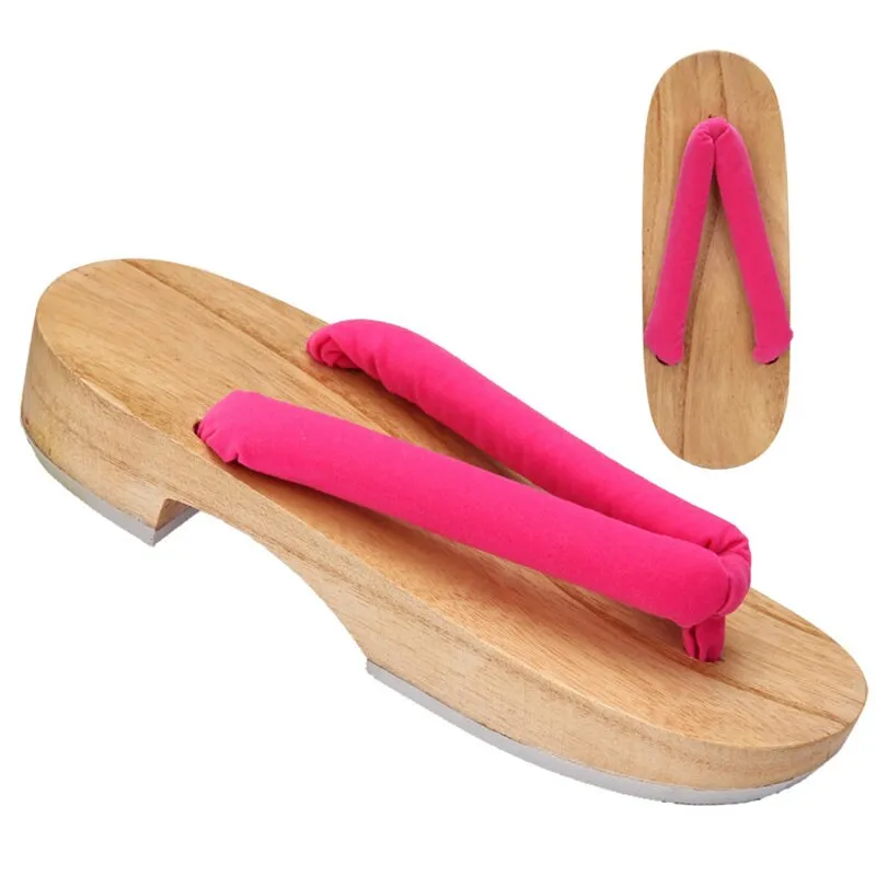 Flip Flops Donut Shop Meetlife Women Japanese Geta Clogs Traditional Samurai Solid Yukata Crude Wooden Flip Flops Toe Shoes Oriental Sandals Slippers