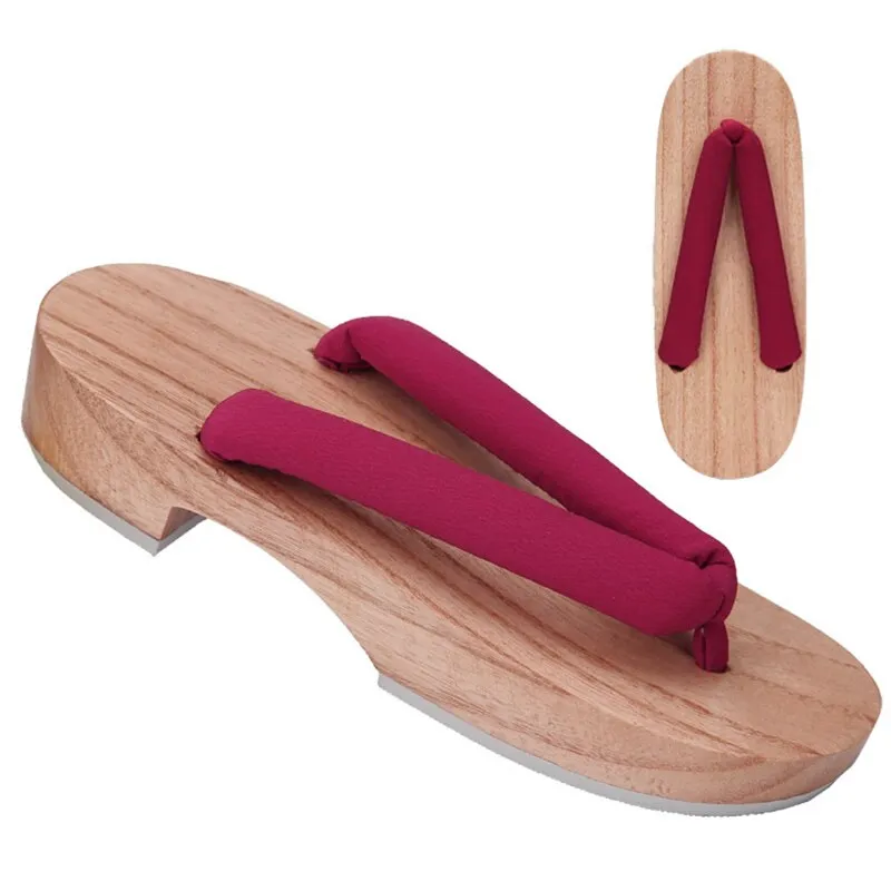 Flip And Flop Christina Meetlife Women Japanese Geta Clogs Traditional Samurai Solid Yukata Crude Wooden Flip Flops Toe Shoes Oriental Sandals Slippers