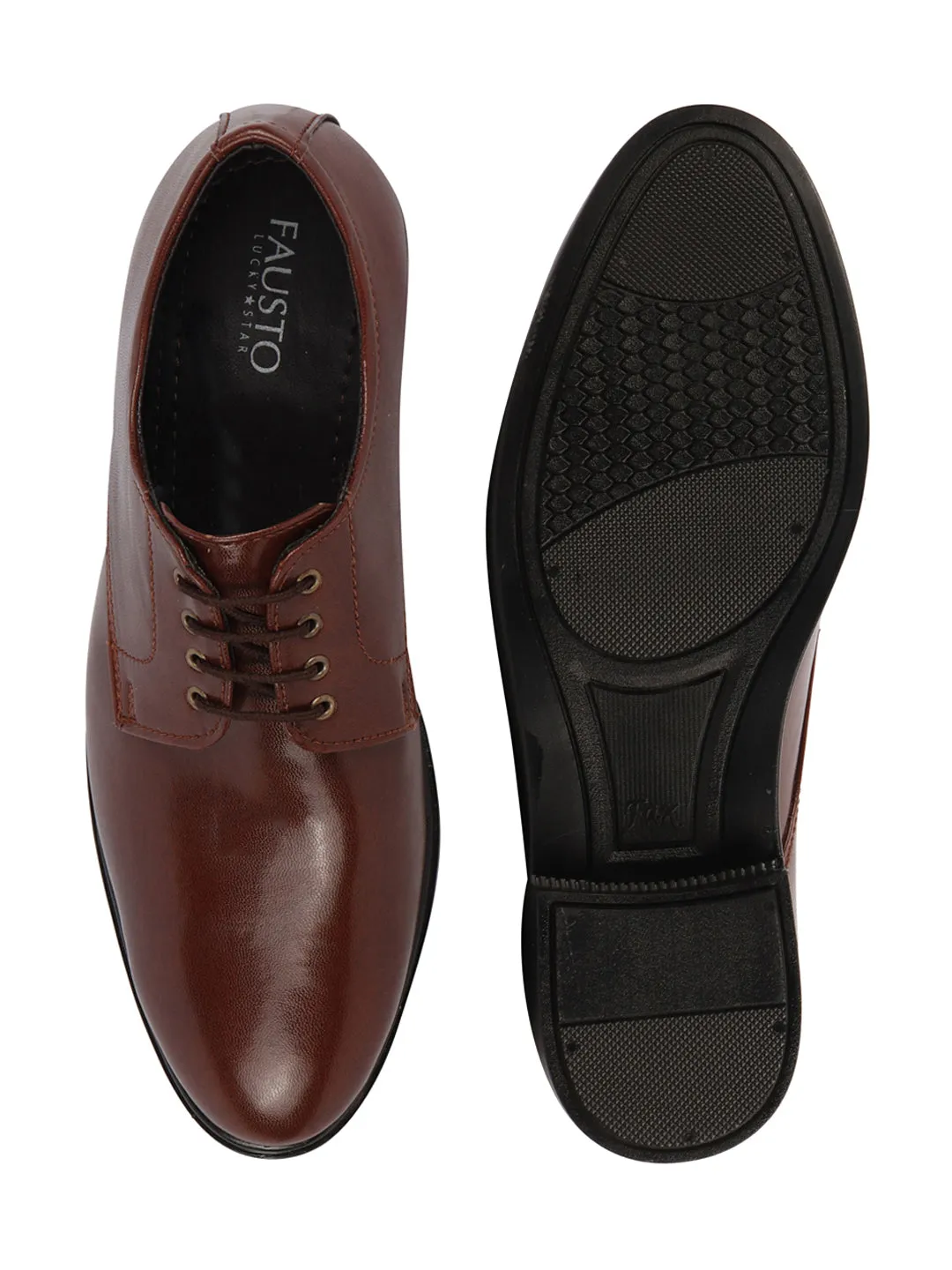 Men Brown Formal Dress Lace Up Derby Shoes With Cushioned Footbed For Office|Work Work Boots Around Me