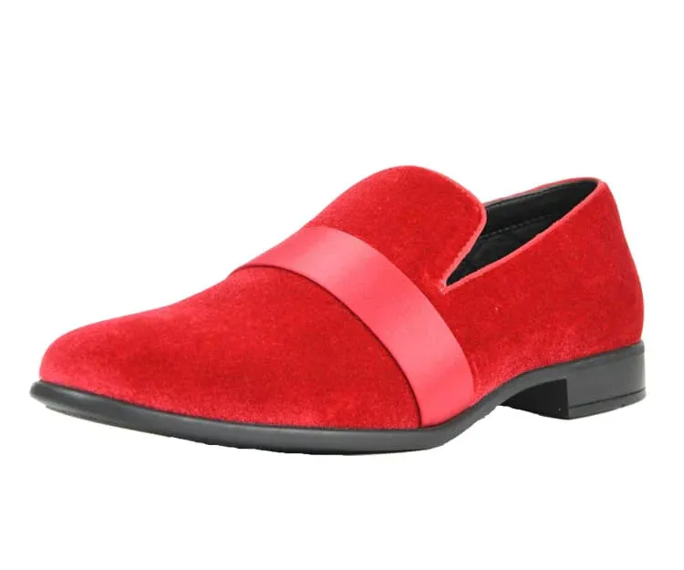 Folkee Sheepskin Slippers Men Dress Shoes-Knight Red