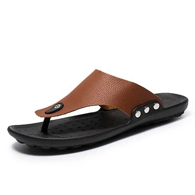 Men Flip Flops Summer Beach Sandals Slippers For Men Flats High Top Non-Slip PU Shoes Men Plus Size 44 Outdoor Casual Shoes 2020 Slippers High Arch
