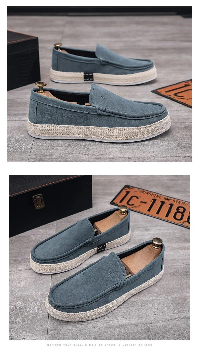 Flat Shoes Payless Men Loafers Shoes Summer Shoes Man New Fashion Canvas Footwear Soft Flat Comfy Flock Suede Leather Men Casual Vulcanized Shoe