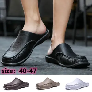 Men's Slippers EVA Slip on Flats Shoes Walking Shoes Men Half Slipper Comfortable Soft Household Sandals Size 40-47 Https://kowear.com/ariat-slippers