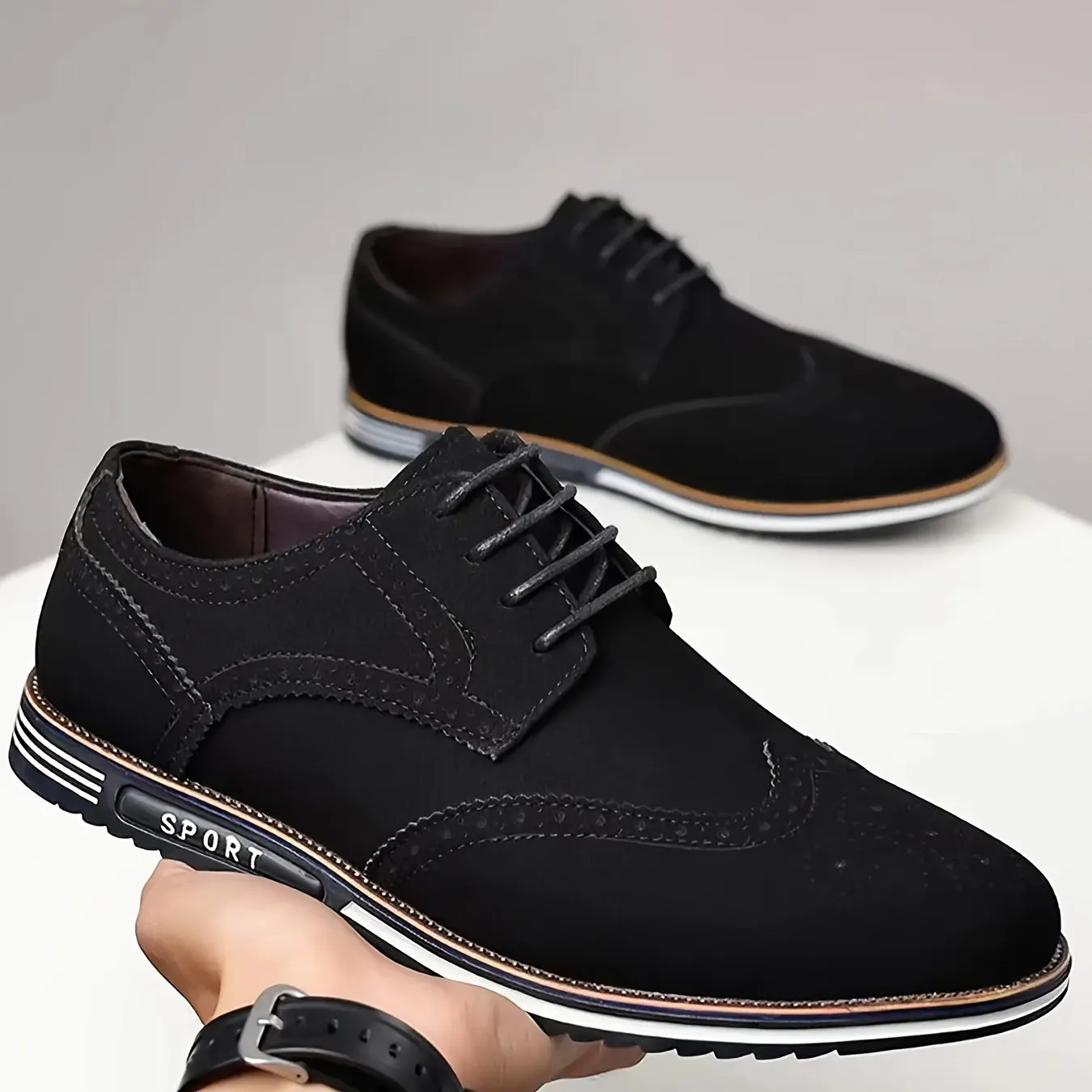 Men's Casual Wingtip Office Walking Derby Shoes Work Boots Walmart