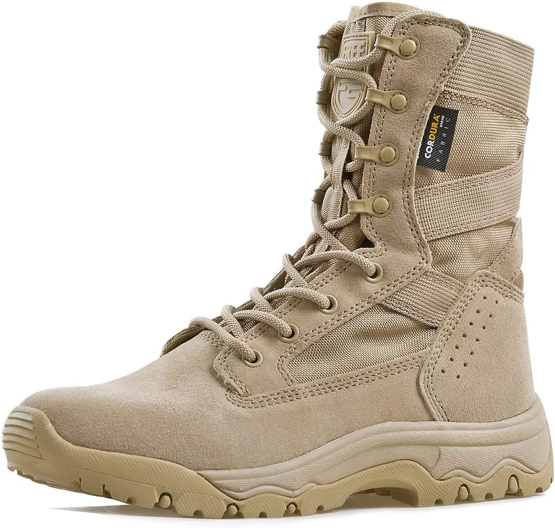 Men's Lightweight Combat Boots Durable Suede Leather Military Work Boots Raider Work Boots