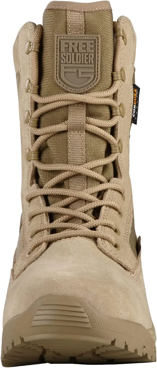 Comfortable Slip On Work Boots Men's Lightweight Combat Boots Durable Suede Leather Military Work Boots