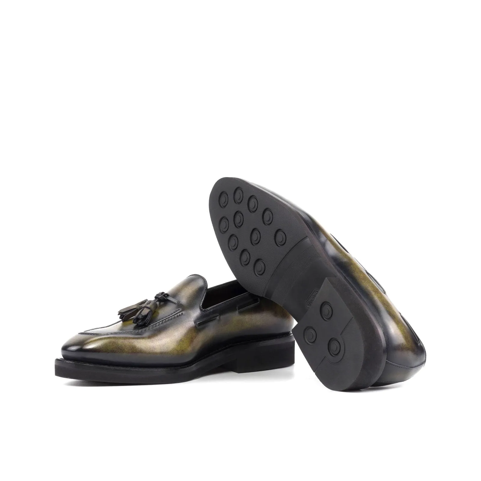 Work Boots For Comfort Men's Loafer Shoes Patina Goodyear Welt Wide Plus Size Green 5743