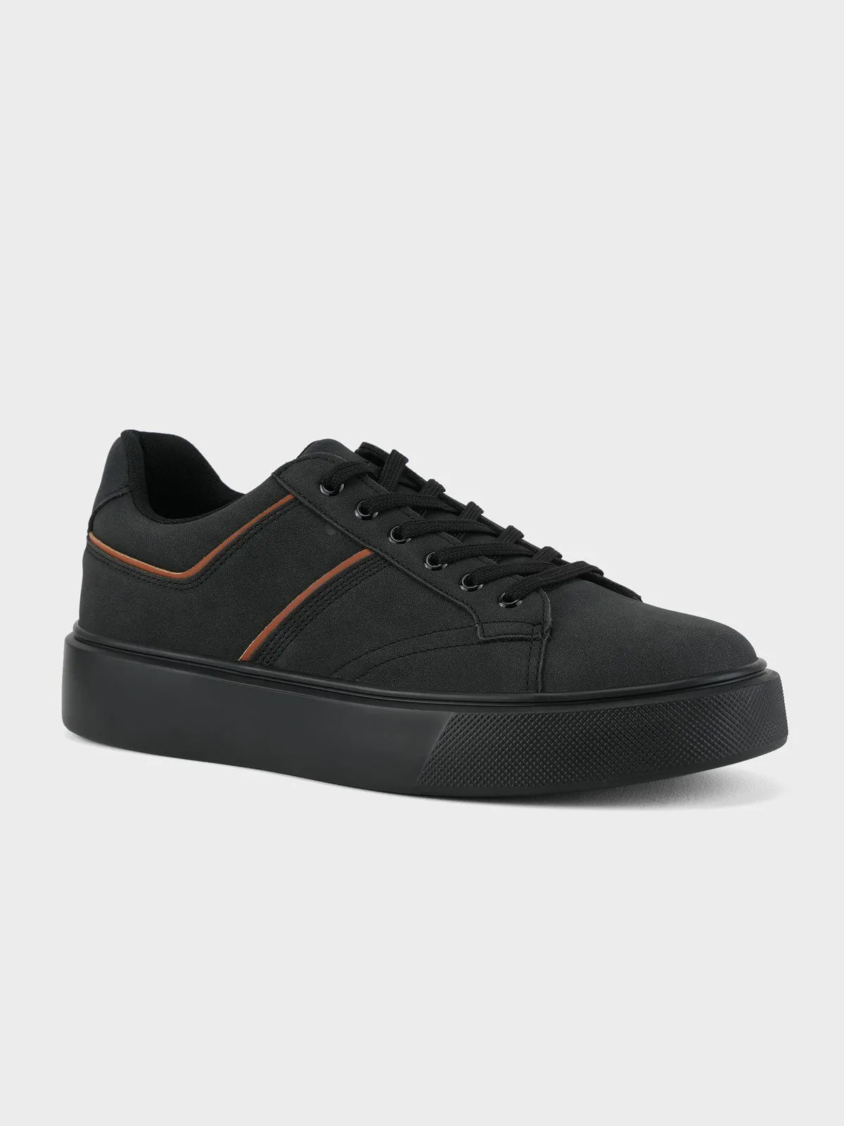 Mens "ALEXEI" Casual Laced Up Trainers Wide Flat Shoes With Arch Support