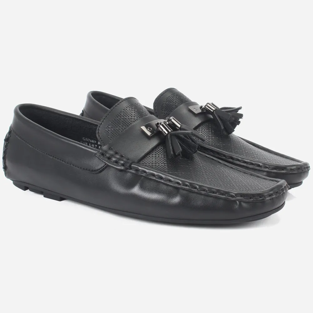 Mens "JAVEIR" Slip-on Buckled Moccasins Shoes Flat Feet Running Shoes