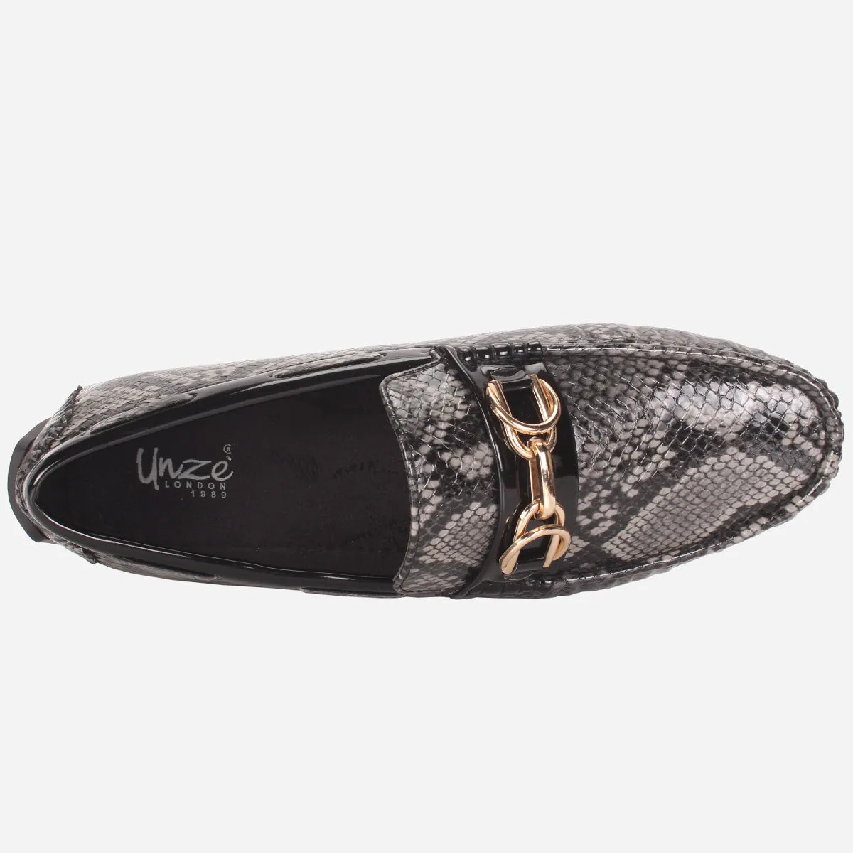 Mens "MARTIN" Textured Slide-in Loafers Shoes Tip Flat Shoes