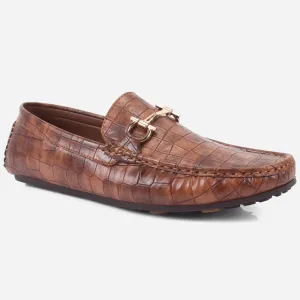 Open Toe Shoes Flats Mens "RIAX" Slip-on Trim Adorned Moccasins Shoes