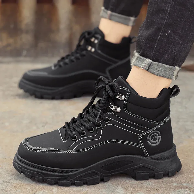 European Made Work Boots Men's Round Toe Safety Boots For Work With Rubber Sole