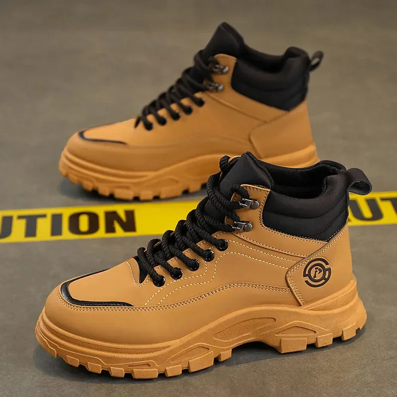 Men's Round Toe Safety Boots For Work With Rubber Sole Best Work Boot Brand