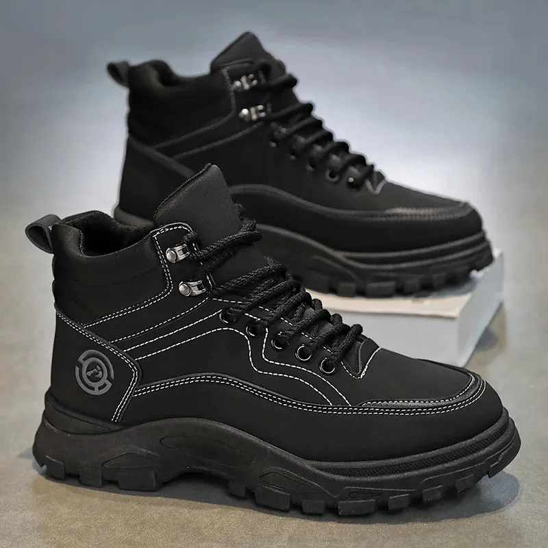 Men's Round Toe Safety Boots For Work With Rubber Sole Best Work Boots For Walking On Gravel