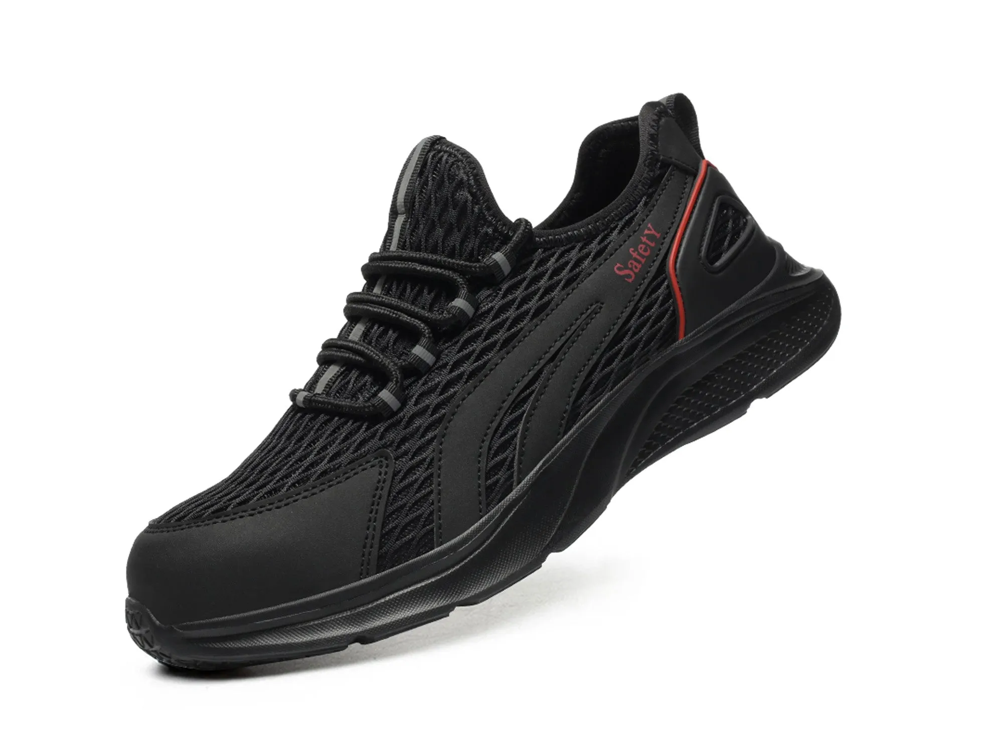 Men's Slip-On Steel Toe Shoes Comfortable Lightweight Industrial Construction Indestructible Safety Work Shoes Safety Toe Rubber Work Boots