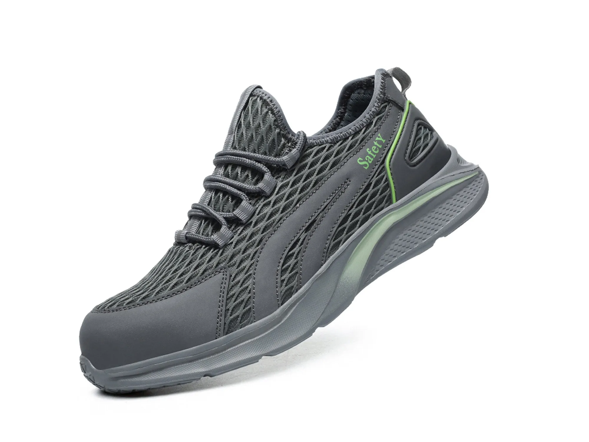 4e Wide Work Boots Men's Slip-On Steel Toe Shoes Comfortable Lightweight Industrial Construction Indestructible Safety Work Shoes