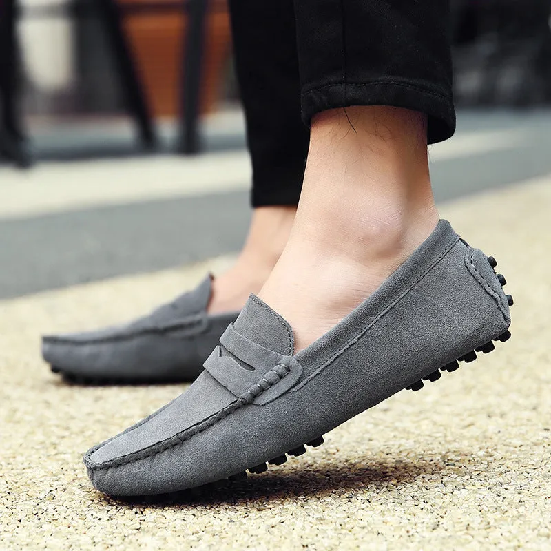 Alexander Mcqueen Loafers Men's suede penny loafers soft casual driving shoes daily slip on flats