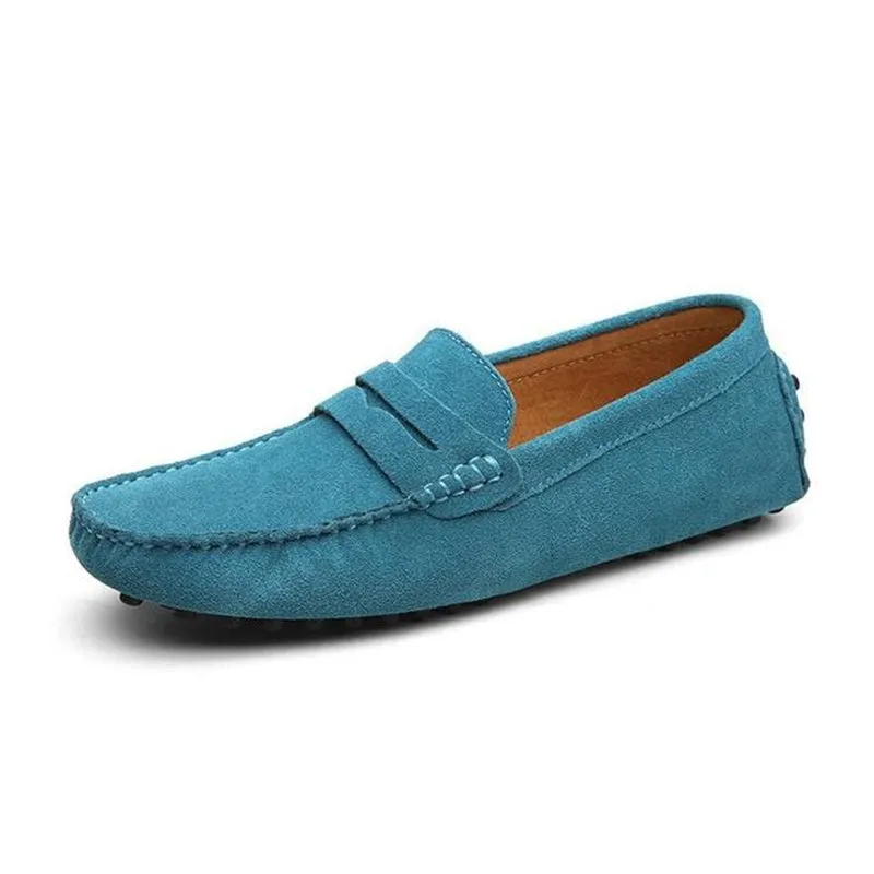 Men's suede penny loafers soft casual driving shoes daily slip on flats Nice Penny Loafers