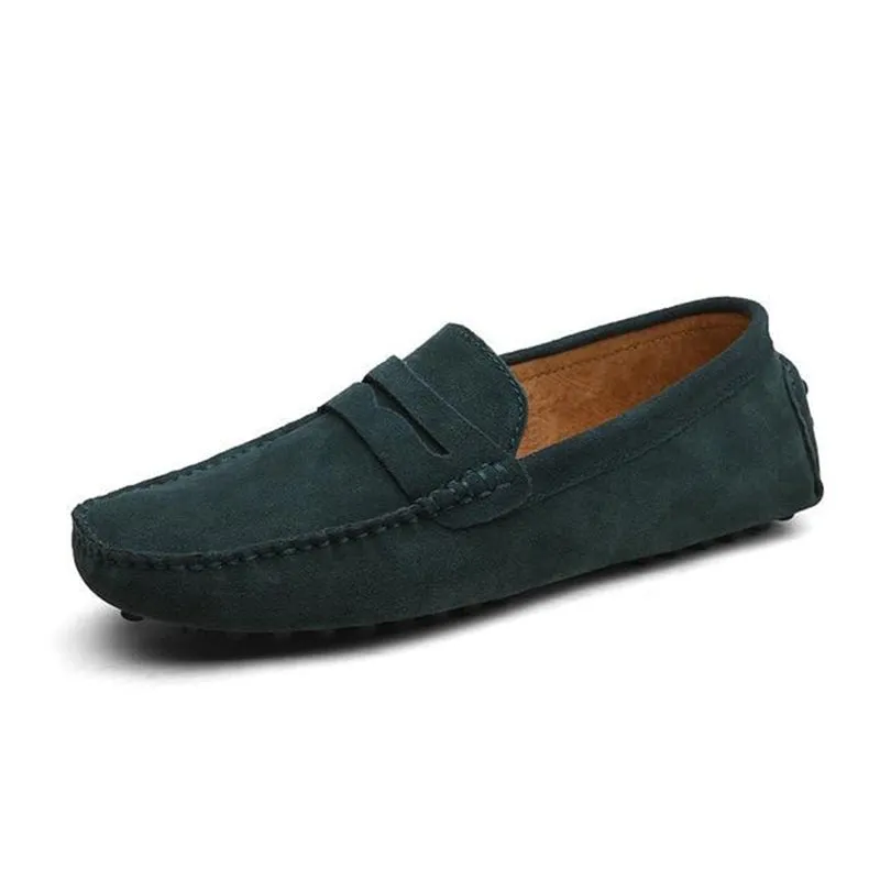 Steel Toe Loafers Men's suede penny loafers soft casual driving shoes daily slip on flats