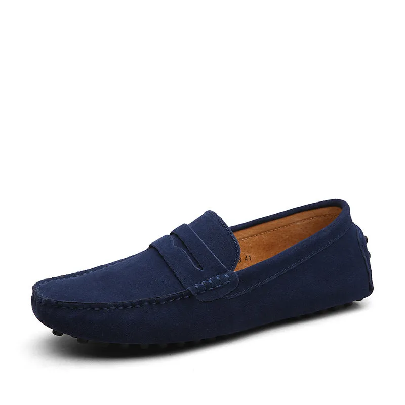 Needlepoint Loafers Men's suede penny loafers soft casual driving shoes daily slip on flats