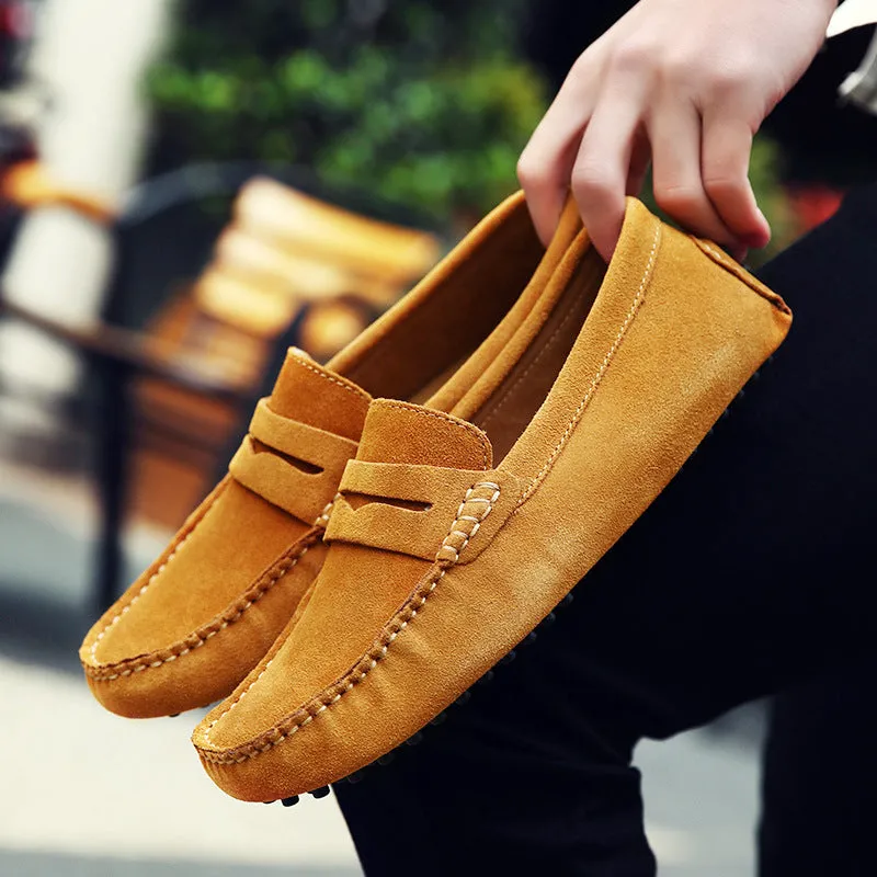 Birk Loafers Men's suede penny loafers soft casual driving shoes daily slip on flats