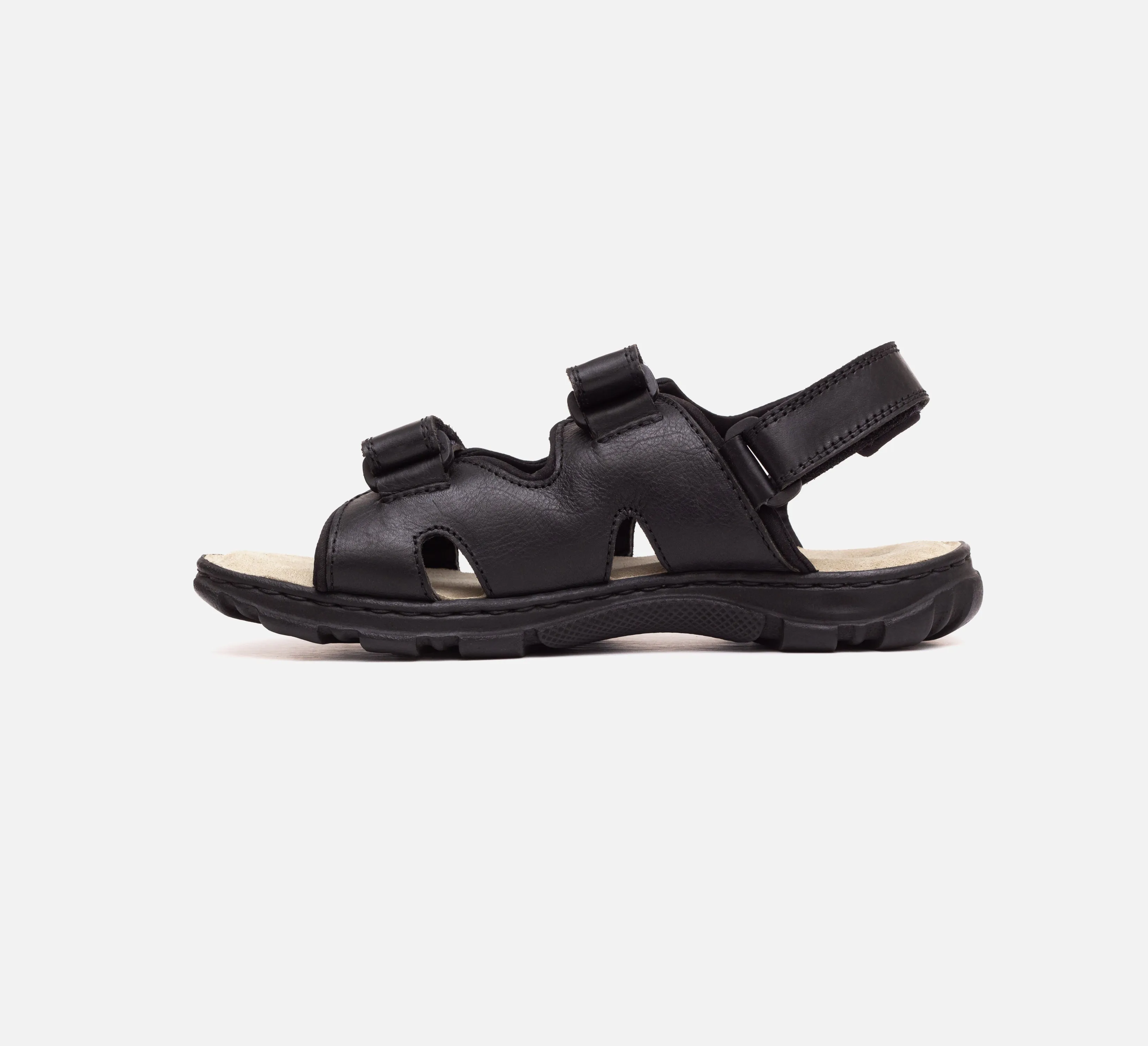 Mens Wide Fit Sandals Ashley Sandals by Tredd Well - Black Softwalk Sandals