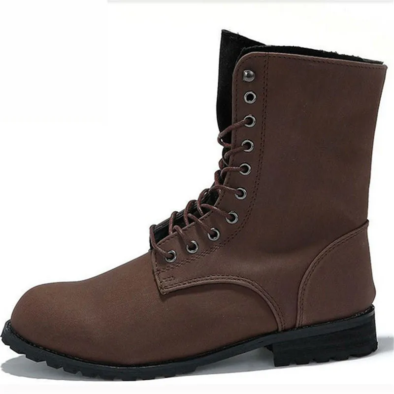 Steel Toe Work Boots Non Slip Merkmak Men Ankle Martin Boots High Quality Fashion PU leather High Top Motorcycle Boots Spring Winter Men Boots Shoes Wholesale