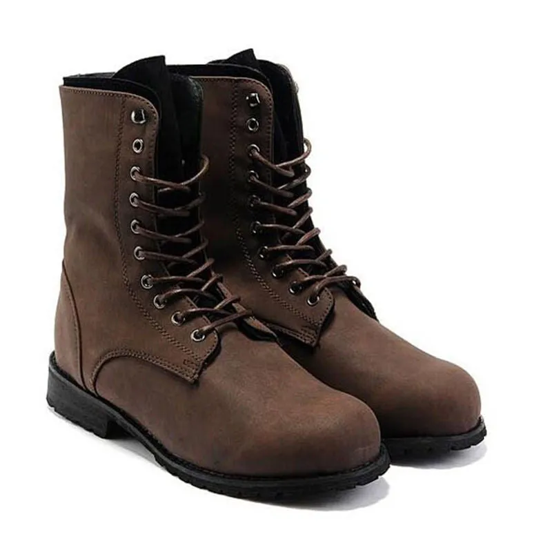 Merkmak Men Ankle Martin Boots High Quality Fashion PU leather High Top Motorcycle Boots Spring Winter Men Boots Shoes Wholesale Cheap Work Boots Near Me