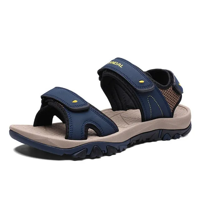 MIXIDELAI High Quality Summer Men Sandals Leather NonSplit Soft Comfortable Men Shoes New Fashion Men Casual Shoes Size 39~46 Water Hiking Sandals