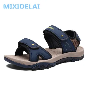 Chaco Sandals Sale MIXIDELAI High Quality Summer Men Sandals Leather NonSplit Soft Comfortable Men Shoes New Fashion Men Casual Shoes Size 39~46