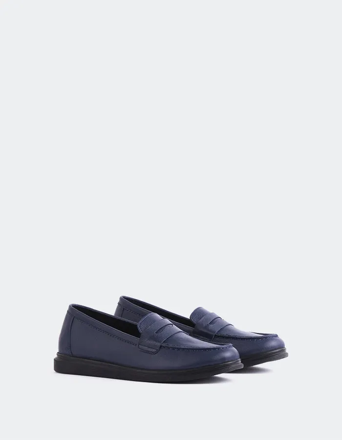 Sperry Navy Leather Chunky Platform Loafers