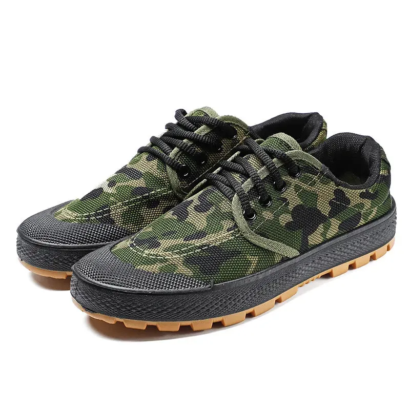 Best Cowboy Style Work Boots Canvas Sneakers Men Wear-resistant Sport Shoes Men Lace-Up Walking Shoes Climbing Work Tactical Sneakers Mens Casual Shoes