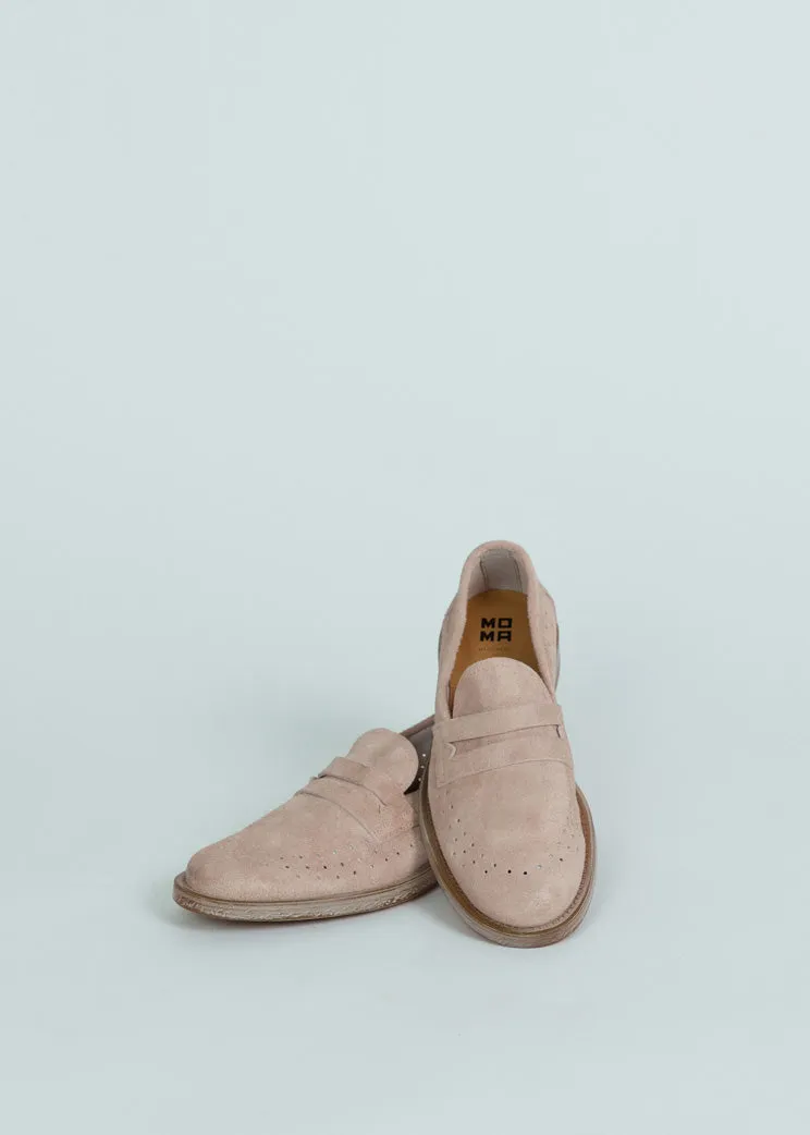 MOMA Light Pink Suede Loafer Sling Back Loafers