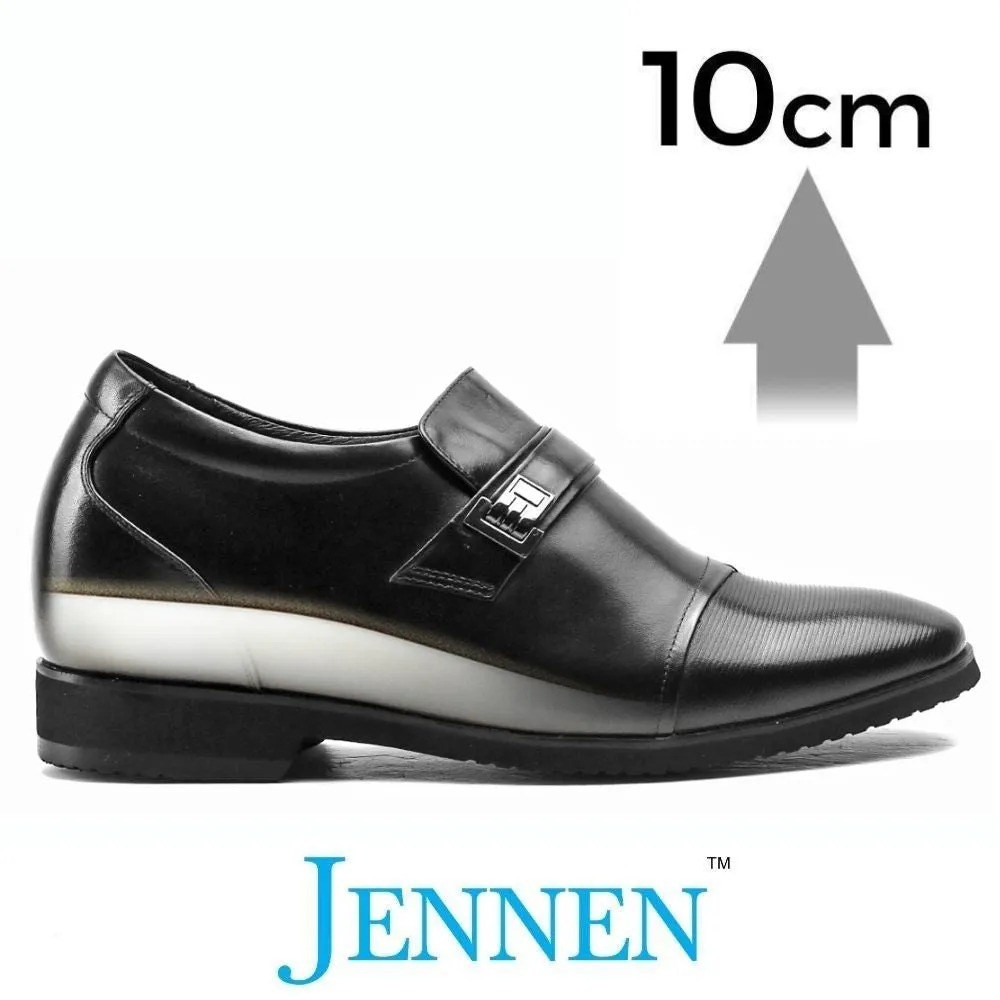 Mr. Janacek Black 10cm | 4 inches Tall Cuban Heel Shoes Men Comfortable Work Boots Non Steel Toe