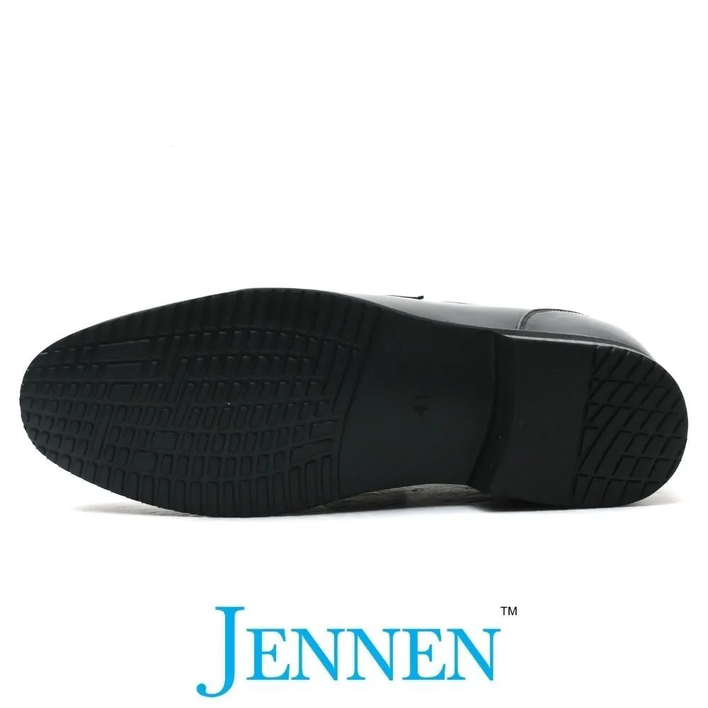 Mr. Janacek Black 10cm | 4 inches Tall Cuban Heel Shoes Men Work Boots Reno