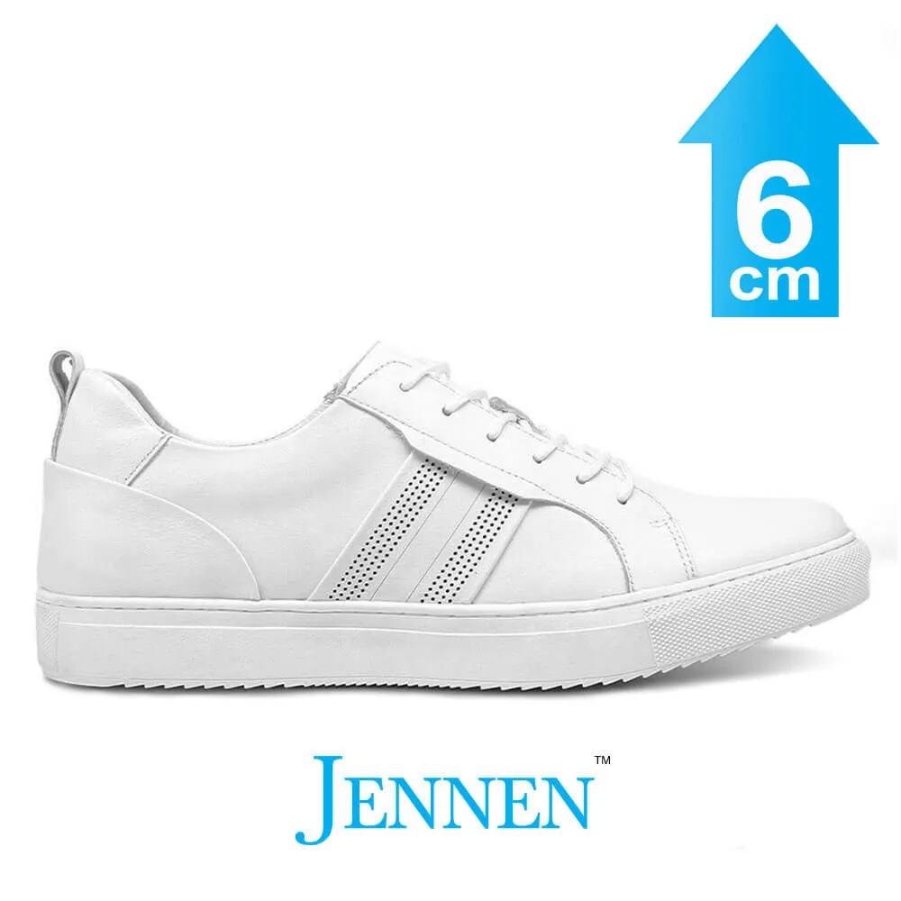 Mr. Sacil Beta White 6cm | 2.4 inch Taller Men's Gym Style Shoes Height Pastries Sneakers