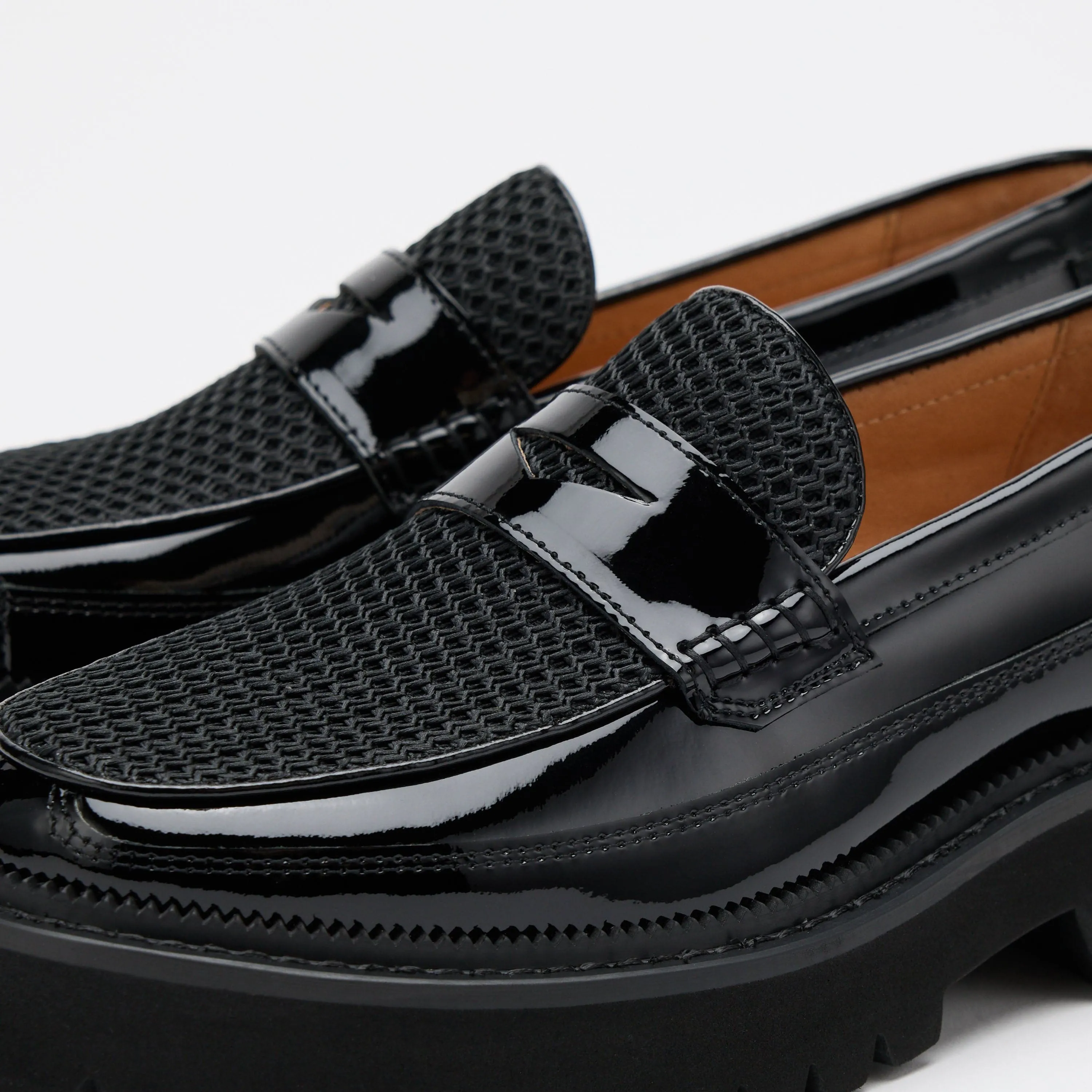 Tommy Hilfiger Loafers Ms. Adler Black Patent Leather Lug Penny Loafers