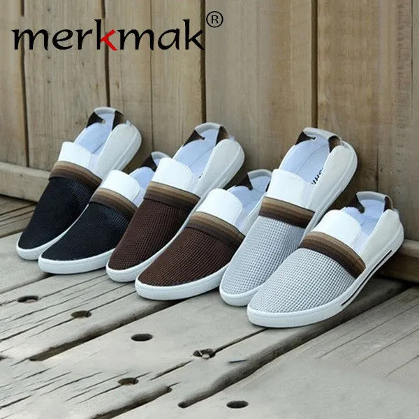 Leather Flat Shoes New 2017 fashion Men's flats Breathable Canvas Casual Shoes men flat shoes Slip-On Slippers men flats drop shipping LS004