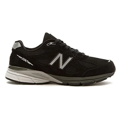 New Balance 1960 Women's New Balance Men's M990V4 Running Shoe, Black/Silver, 10.5 D US