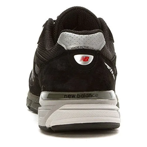 New Balance 1400 New Balance Men's M990V4 Running Shoe, Black/Silver, 10.5 D US