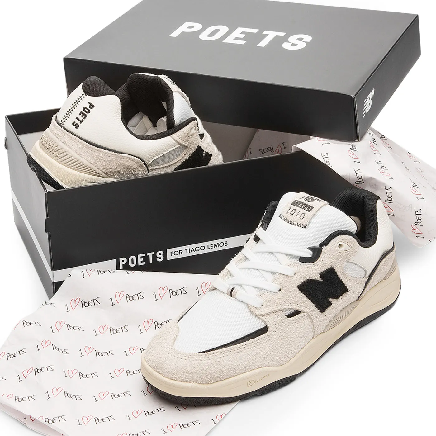 New Balance Numeric 1010 Tiago Shoes x POETS - White / Black Pink New Balance Basketball Shoes