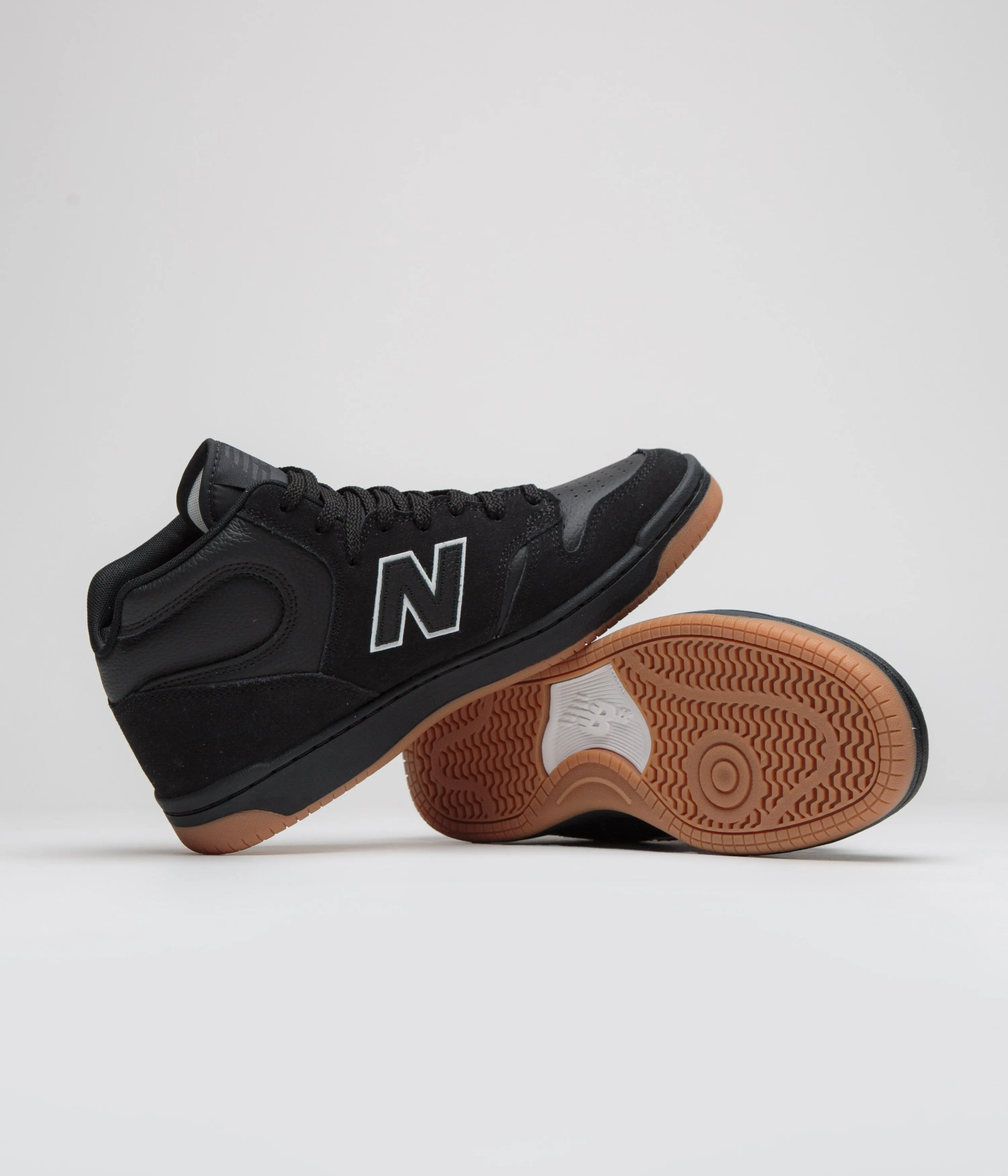 New Balance Numeric 480 Hi Shoes - Black / Gum Trainer Shoes New Balance