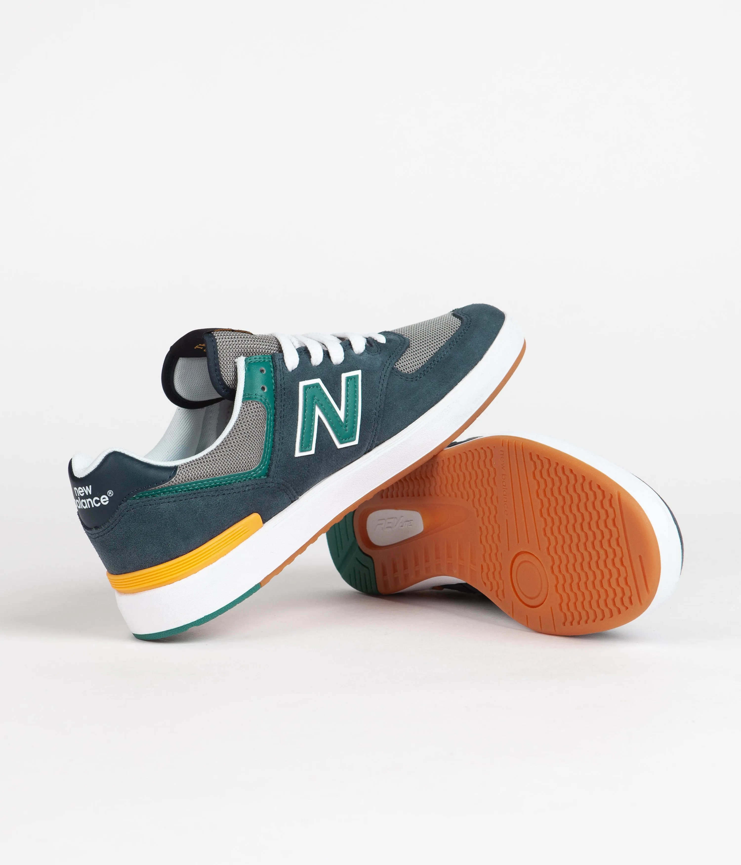 New Balance Numeric Pro Court 574 Shoes - Phantom / Aqua Green New Balance 574 Green
