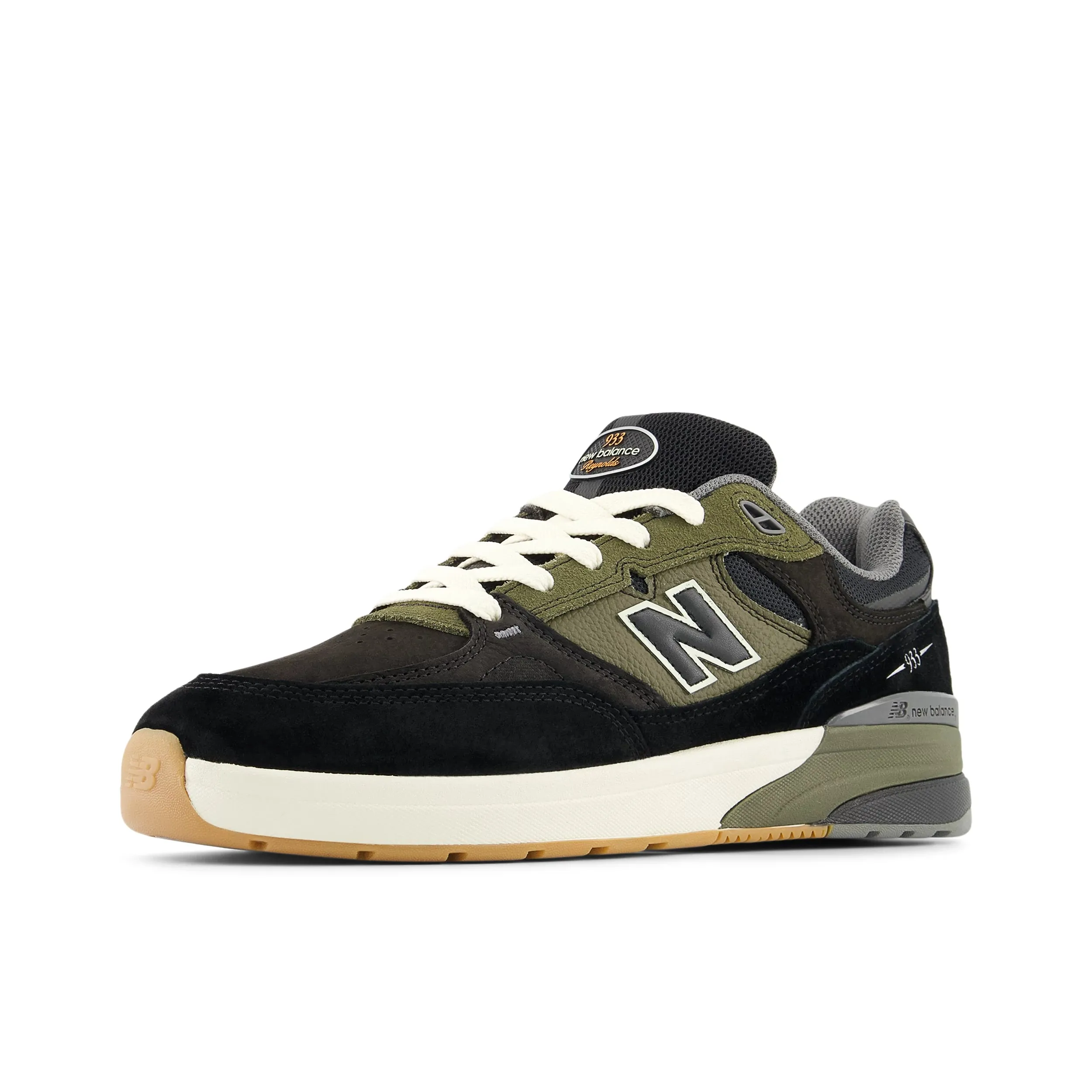 New Balance Numeric Reynolds 933 - Black/Olive Skate Shoe Black And White New Balance