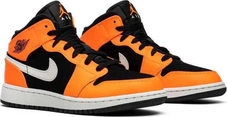 Nike Air Jordan 1 Mid GS Orange Black Shoes Basketball Men !!! CYBER MONDAY SALE !!! Best Asics Trail Running Shoes
