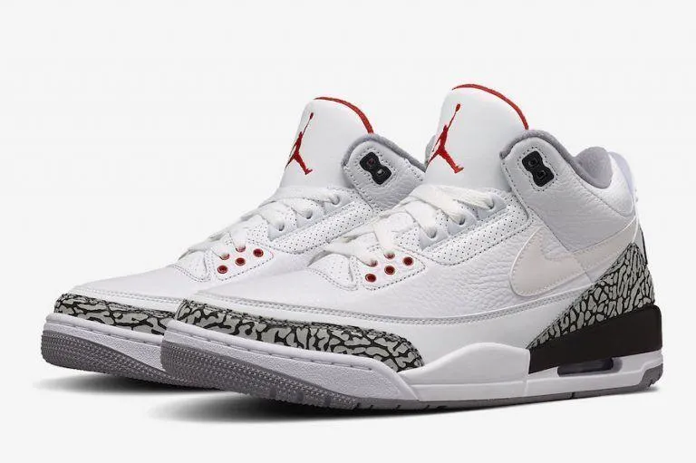 Nike Air Jordan 3 Retro Katrina White Cement Back Red Men Shoes Sale Size US 7-13 Asics Nimbus Running Shoe