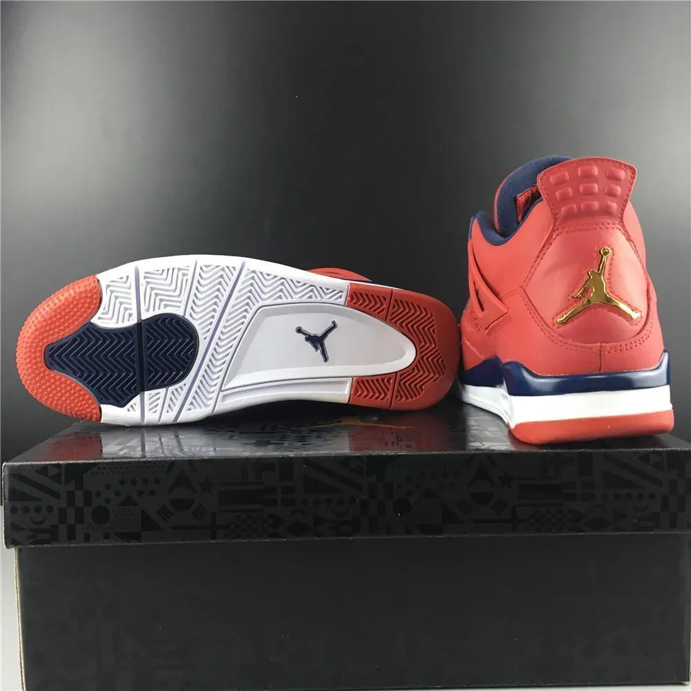 Nike Air Jordan 4 Retro FIBA Gym Red Men Shoes !!! CYBER MONDAY SALE !!! Asics Running Shoes Academy