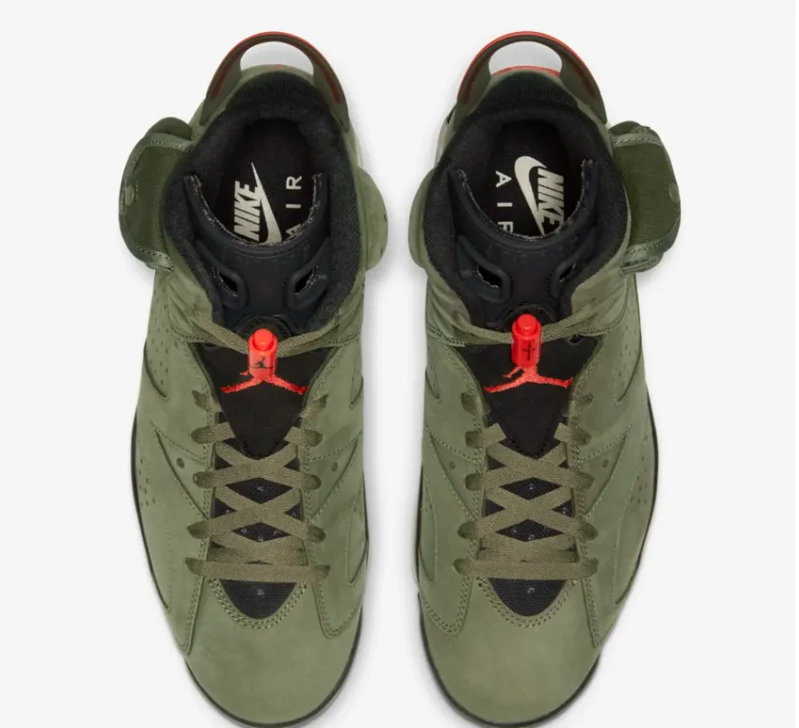 Nike Air Jordan 6  x Travis Scott 'Cactus Jack Collection' Olive Men Shoes !!! CYBER MONDAY SALE !!! Xavier Thevenard Asics Shoes