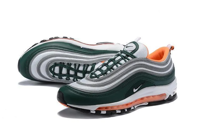 Nike Air Max 97 Green Grey Orange Shoes !!! CYBER MONDAY SALE !!! Asics X Apc Shoes