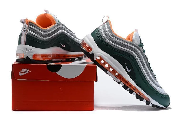 Nike Air Max 97 Green Grey Orange Shoes !!! CYBER MONDAY SALE !!! Asics Shoes For Healthcare Workers